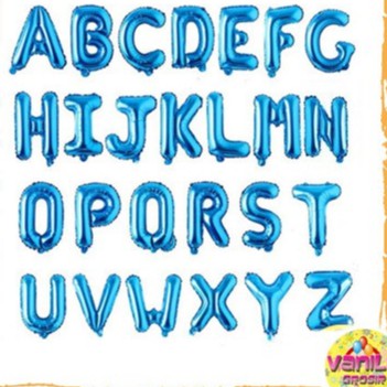 Balon Foil Huruf Biru, balon foil huruf, balon foil, balon huruf, balon pesta