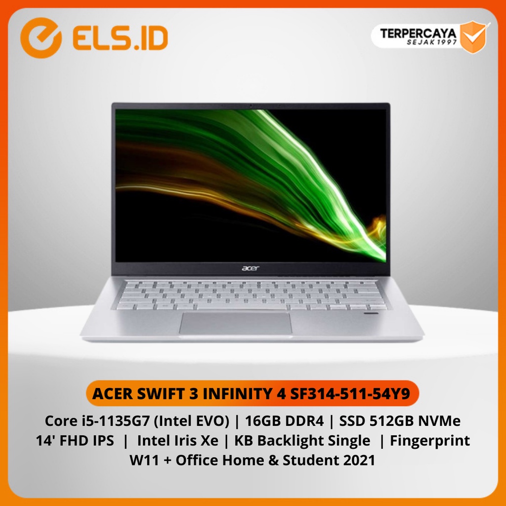 Laptop Acer Swift 3 Infinity 4 SF314-511-54Y9 Intel Core i5-1135G7 (Intel EVO) 16GB 512GB W11 OHS