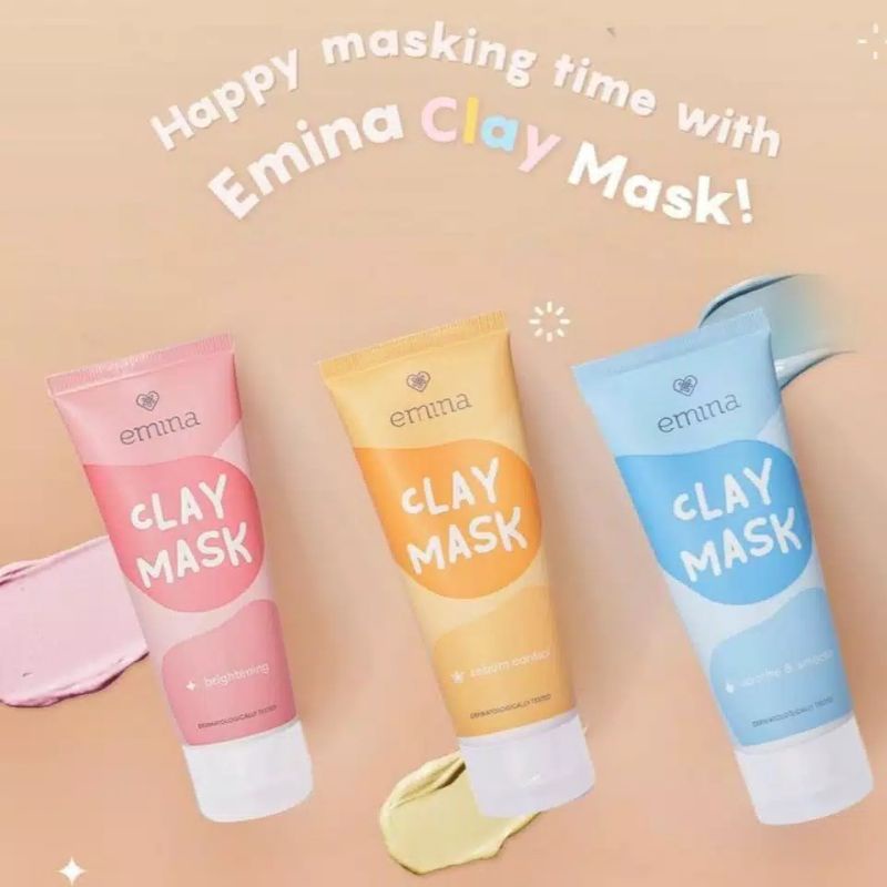 Emina Clay Mask Soothe & Smooth, Emina Clay Mask Sebum Control Emina Clay Mask Brightening 60 ml