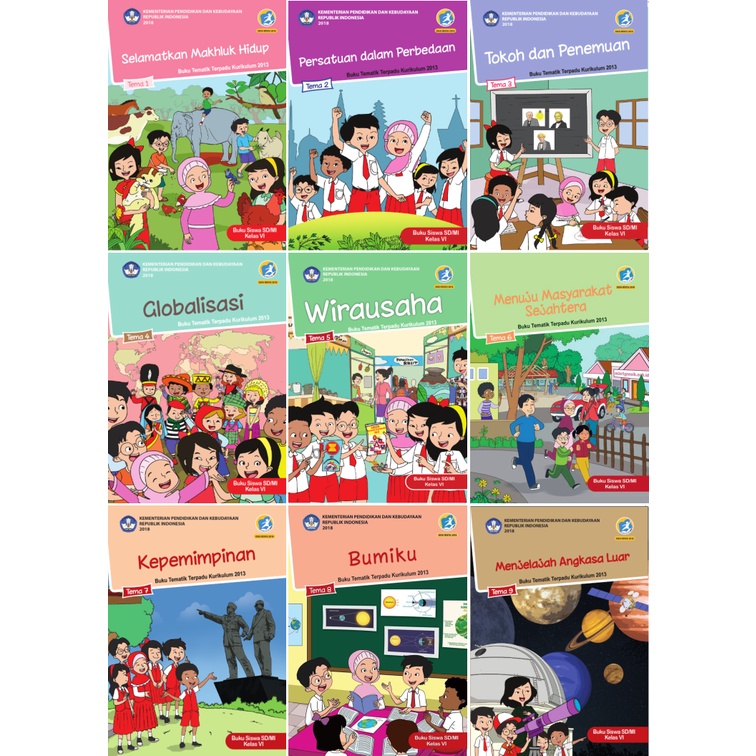 Buku Tematik SD/MI Kelas 6 Tema 1 s/d 9