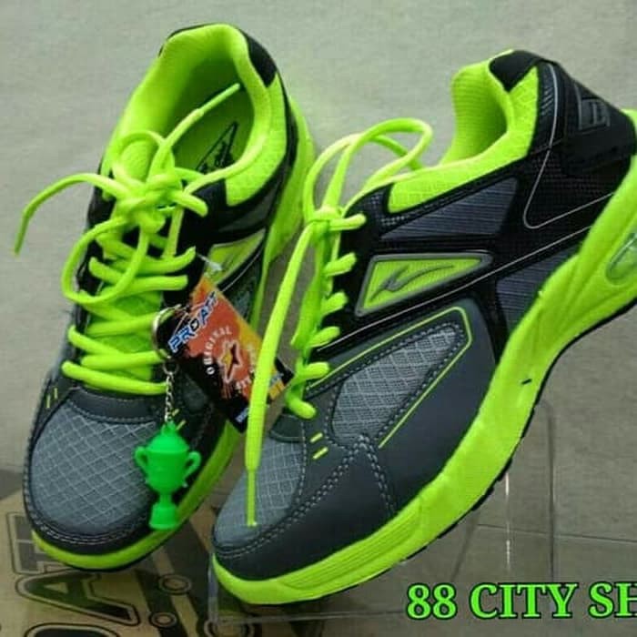 SEPATU SPORT PRIA RUNNING BADMINTON VOLLY PRO-ATT ABU-HIJAU