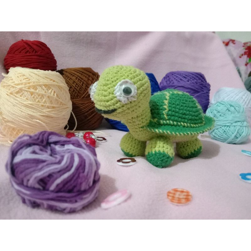 BONEKA RAJUT AMIGURUMI KURA KURA HIJAU