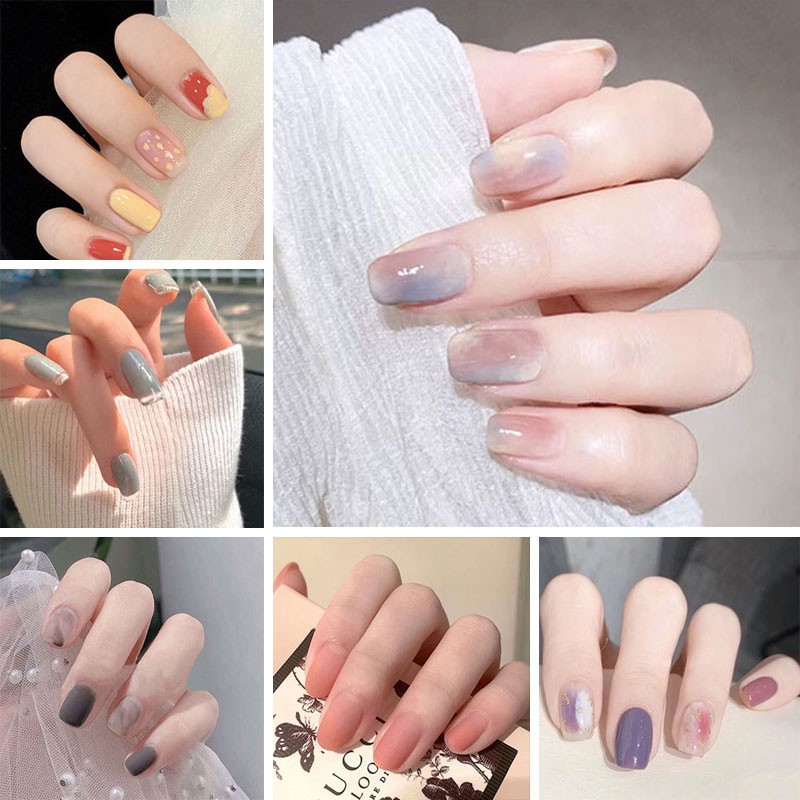 R121-r133 24pcs / Kotak Kuku Palsu Full Cover Untuk Nail Art