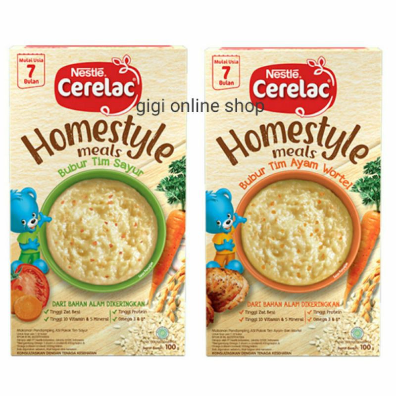 Cerelac Homestyle Meals Bubur Bayi Usia 7 Bulan Rasa Tim Sayur Ayam Wortel 100 Gr Shopee Indonesia