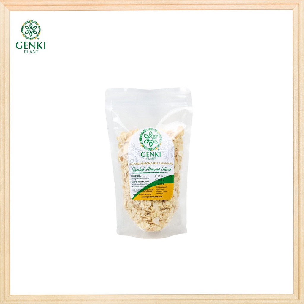 

Genki Plant Kacang Almond Iris Panggang / Roasted Almond Sliced - 250 g