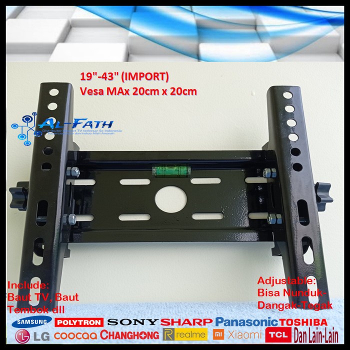 Bracket TV POLYTRON 14 s/d 43 inch IMPORT QUALITY Garansi 100% cocok