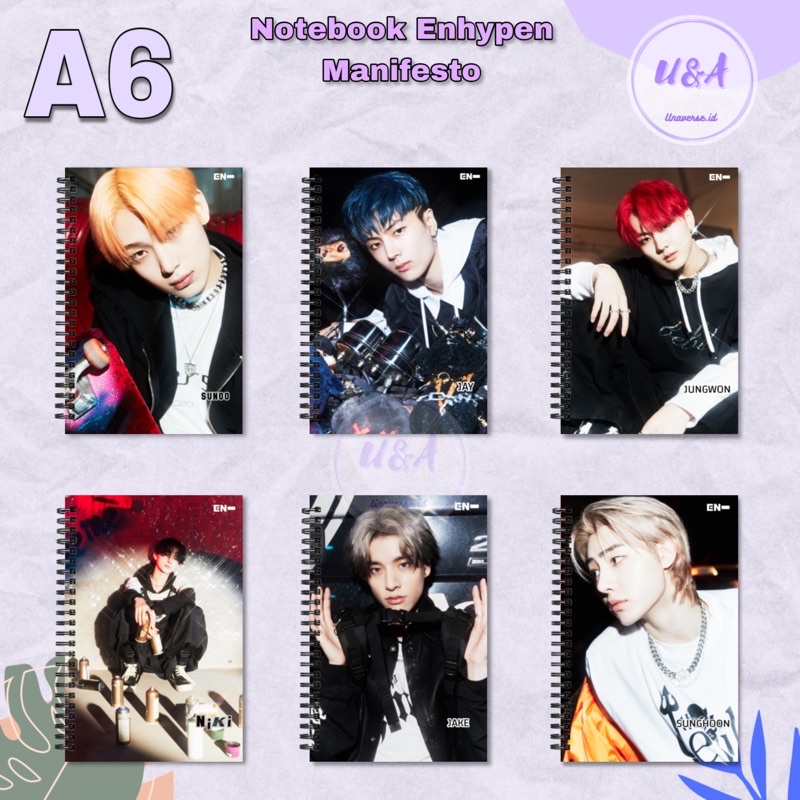 

[unaverse] NOTEBOOK A6 ENHYPEN MANIFESTO Buku jay jake murah