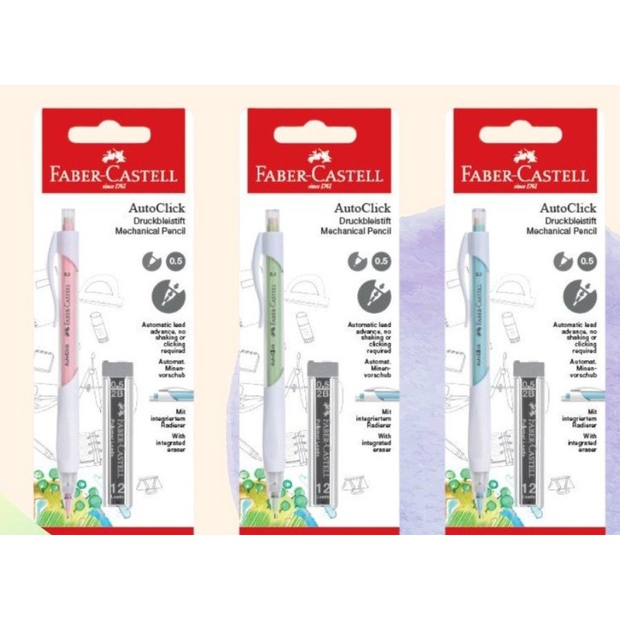 

Pensil Mekanik Faber Castell AUTOCLICK PASTEL 0.5 mm + REFILL