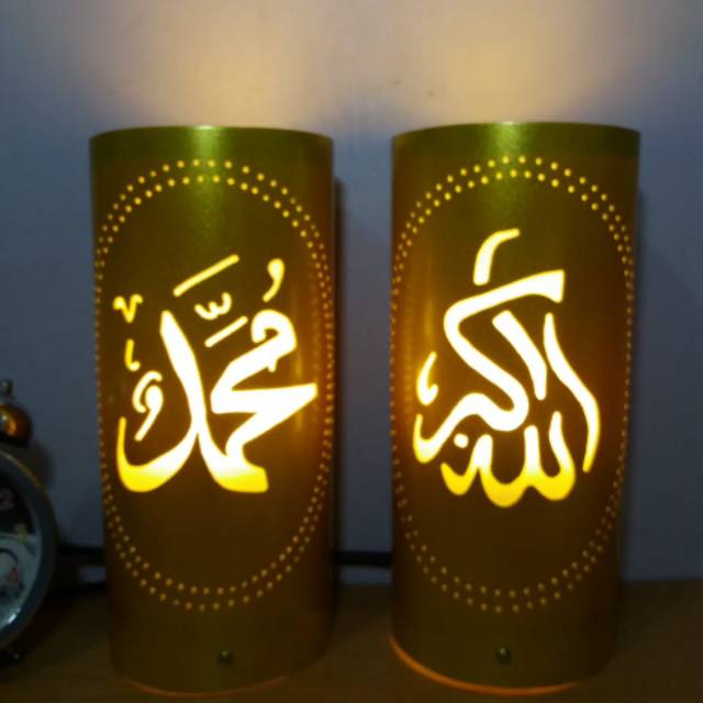 Unik Lampu Hias Ukir Pvc Motif Allah Huakbar Dan Muhammad Interior Desain Kado Hiasan Dinding Kamar