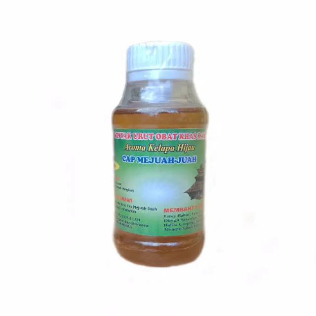 

Minyak Karo dingin kelapa hijau cap mejuah-juah/minyak urut Karo 110ml