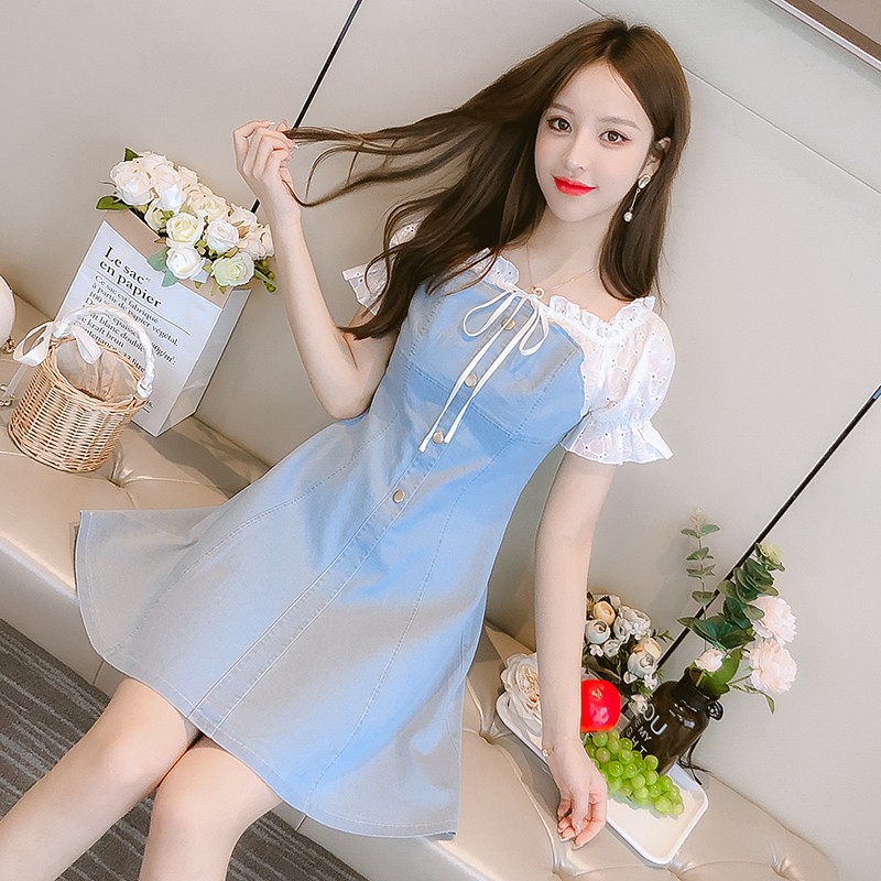 Gaun Pendek Import Wanita Terbaru Dress Model Korea Lengan Pendek