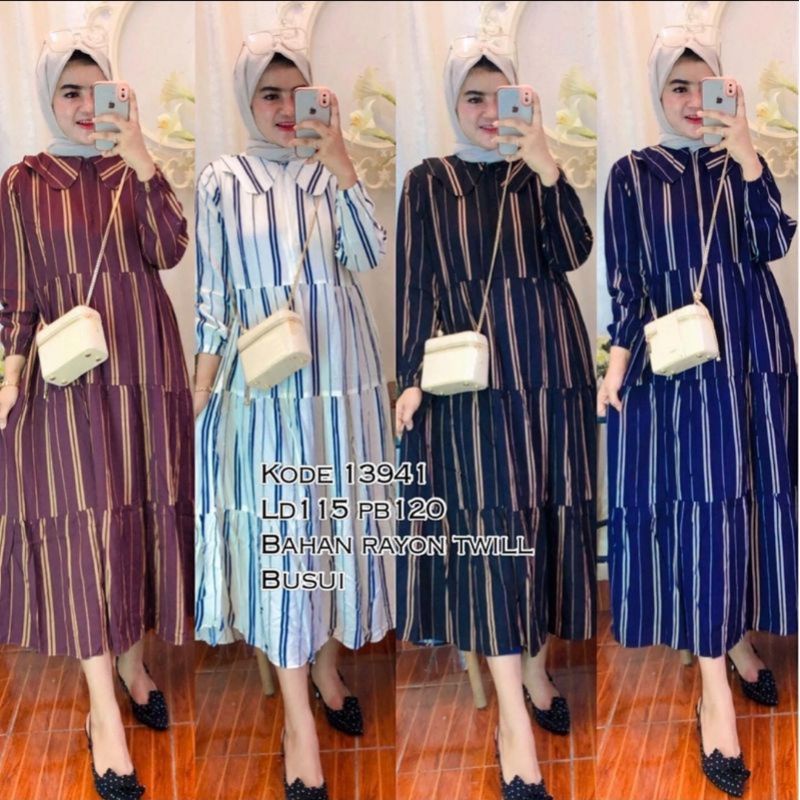 Long Dress Rayon Midi Full Kancing