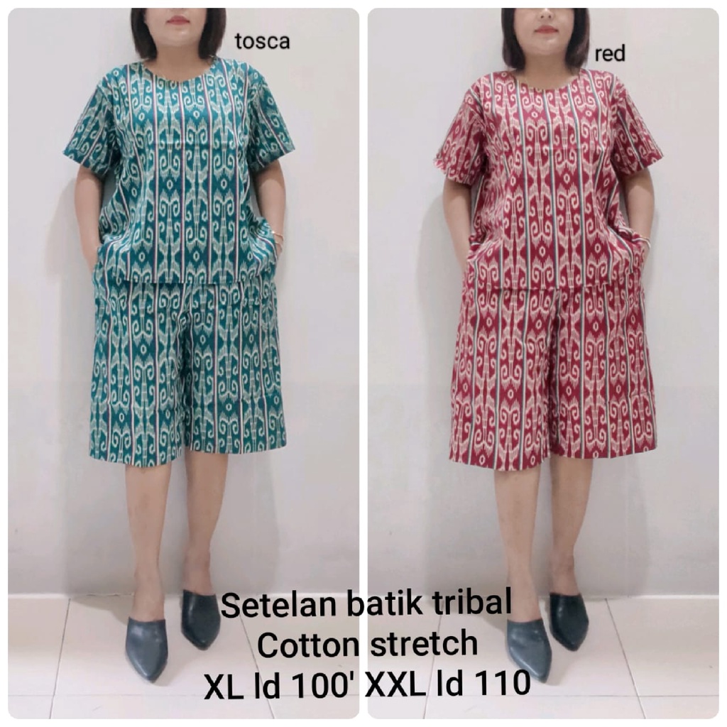 PAKAIAN WANITA SETELAN KULOT BATIK TRIBAL.COTTON STRETD PREMIUM