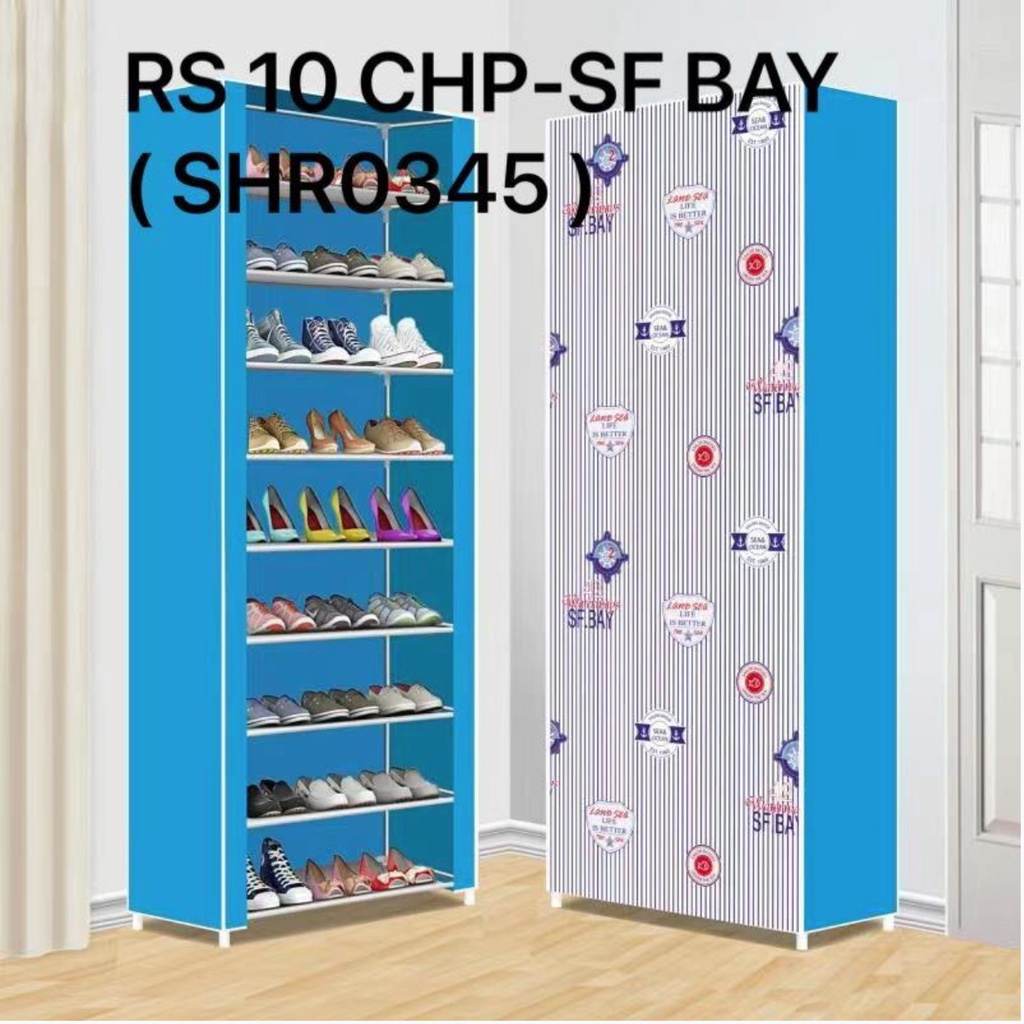 RAK SEPATU ADA RESLETING/SHOE RACK 10 SUSUN/RAK SEPATU KARAKTER/RAK SEPATU MULTIFUNGSI, SHENAR