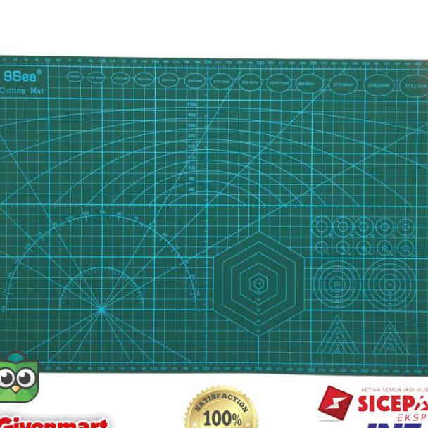 

Work Cutting Mat Pad A3 45 x 30cm - Alas Ukur Potong - Hijau