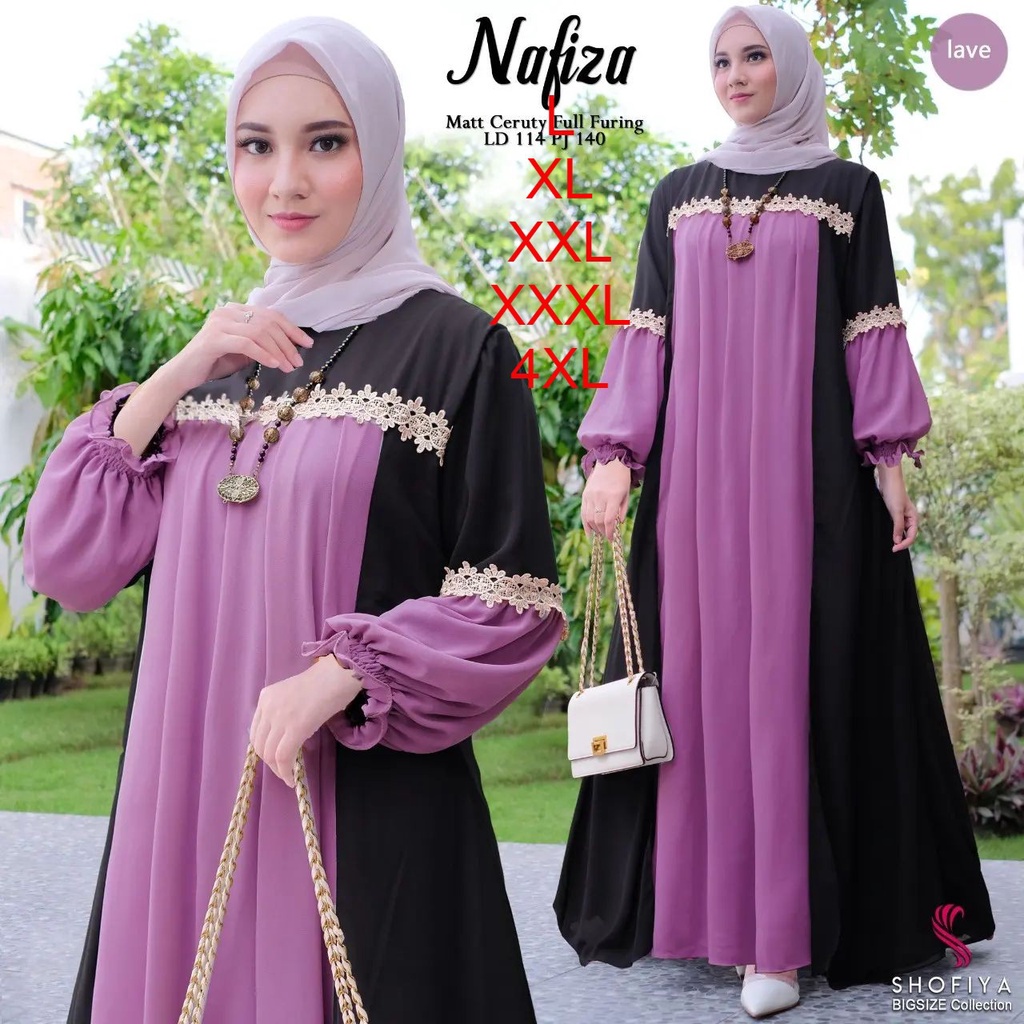 nafizza maxi ceruty bebydoll renda import /gamis syarii ceruty rompi kombinasi