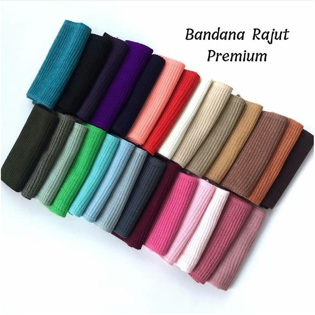 Inner Rajut Premium Anysa/ Bandana Rajut Motif Salur