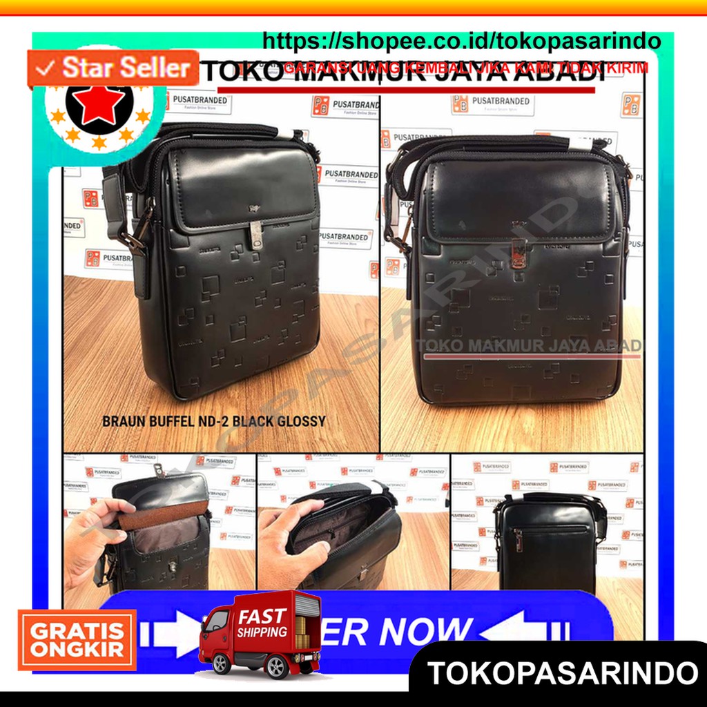 Travel Bag Tas Selempang Pria Import Branded Braun Buffel