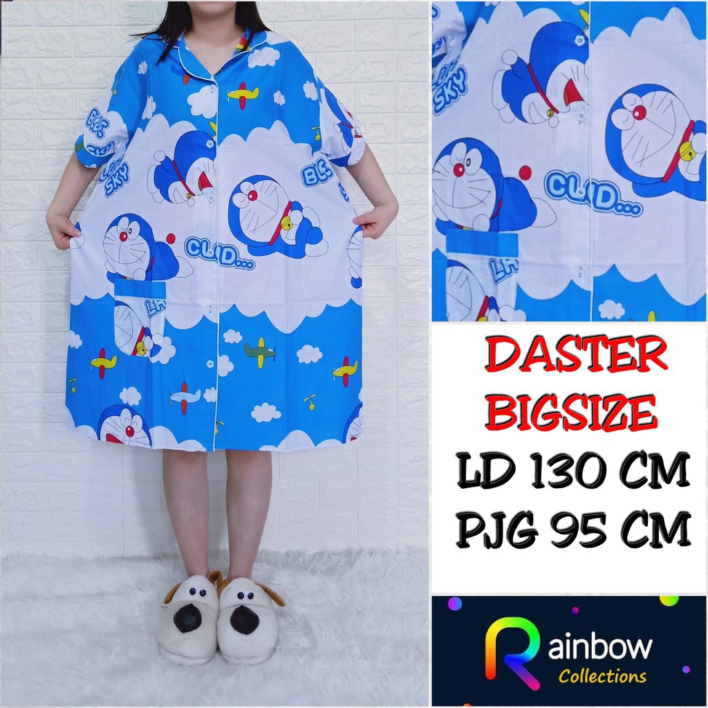 Piyama DASTER DEWASA, katun jepang, FIT TO XXXL / BIGSIZE /JUMBO , motif DORAEMON AWAN