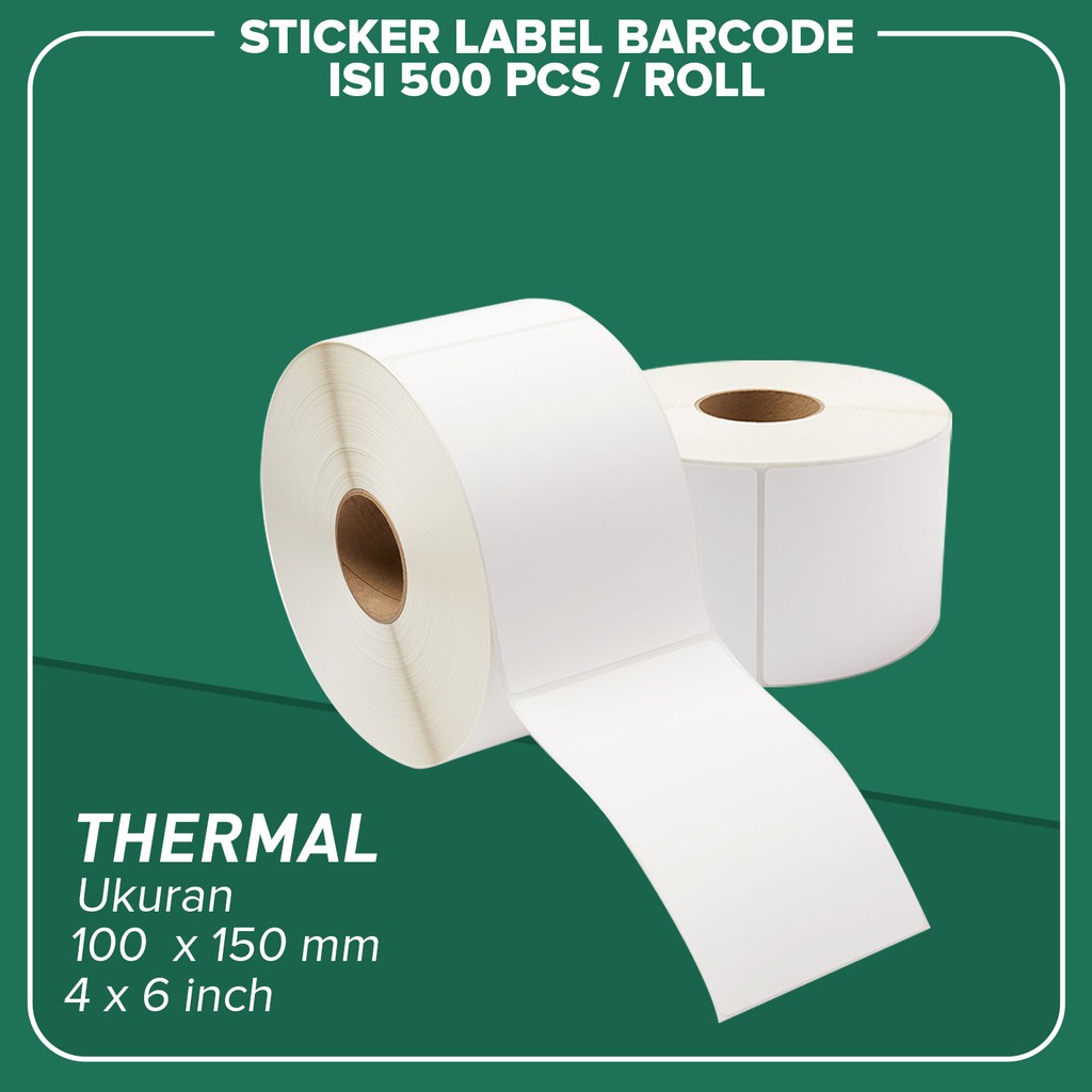 Label Barcode Thermal 100 x 150 Kertas Sticker Thermal 100 x 150 isi 500 Pcs