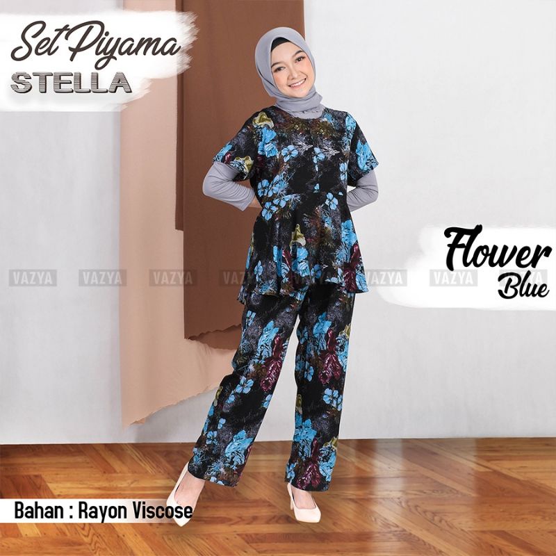 Setelan Wanita/Piyama Motif Rempel (Celana Panjang)