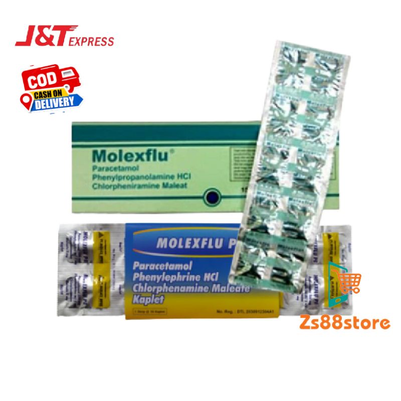 MolexFlu Obat Flu, Demam & Sakit Kepala 1 Strip @ 10 Kaplet