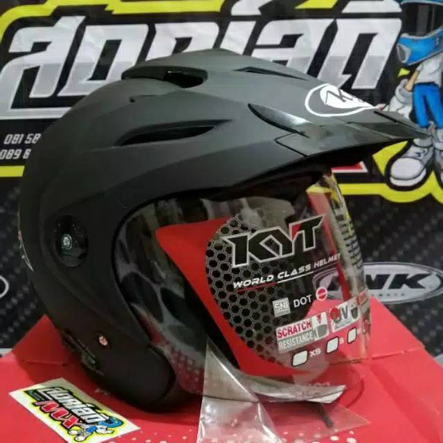 HELM KYT VENOM RR BLACK DOFF DOUBLE VISOR HELM TOURING KYT VENOM RR HITAM DOFF DOBEL VISOR ORIGINAL