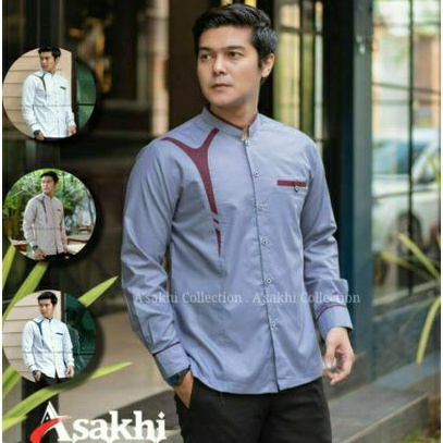 Baju Koko Pria Lengan Panjang Size M L XL Atasan Kemeja Pria Seragam Hadroh Seragam Syubanul Muslimi