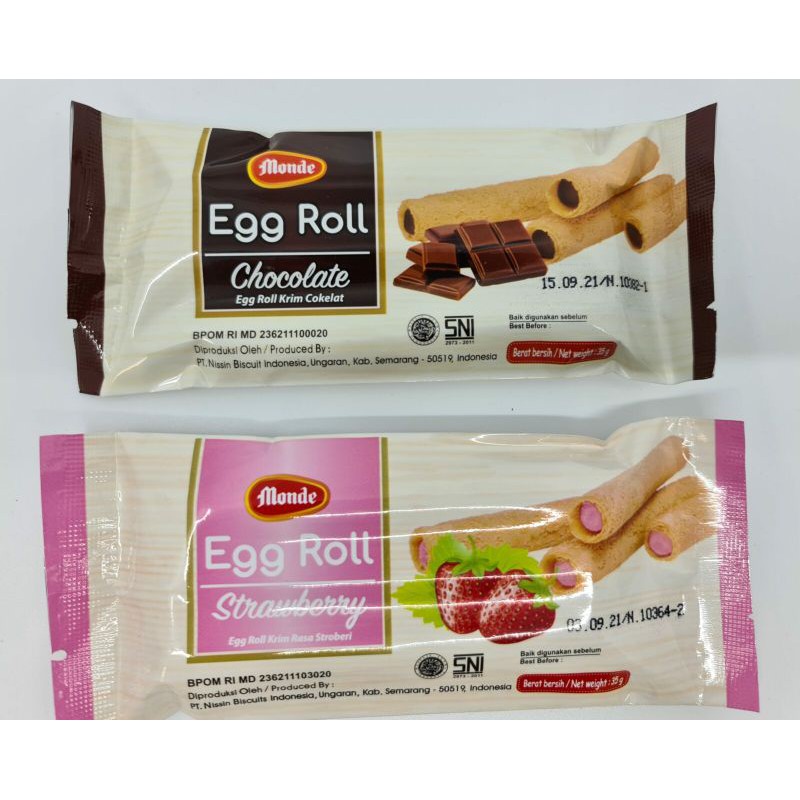 

MONDE EGG ROLL COKLAT/STRAWBERRY/CHEESE 35GRX10PCS