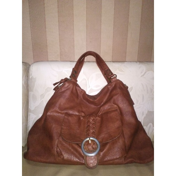 tas kulit wanita coklat