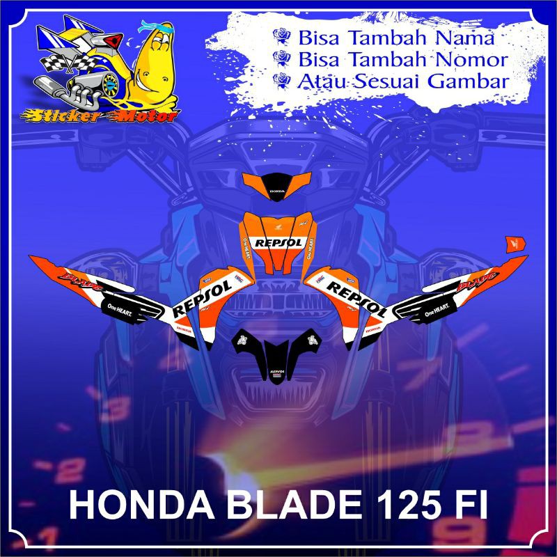 DECAL STICKER HONDA BLADE 125 FI REPSOL