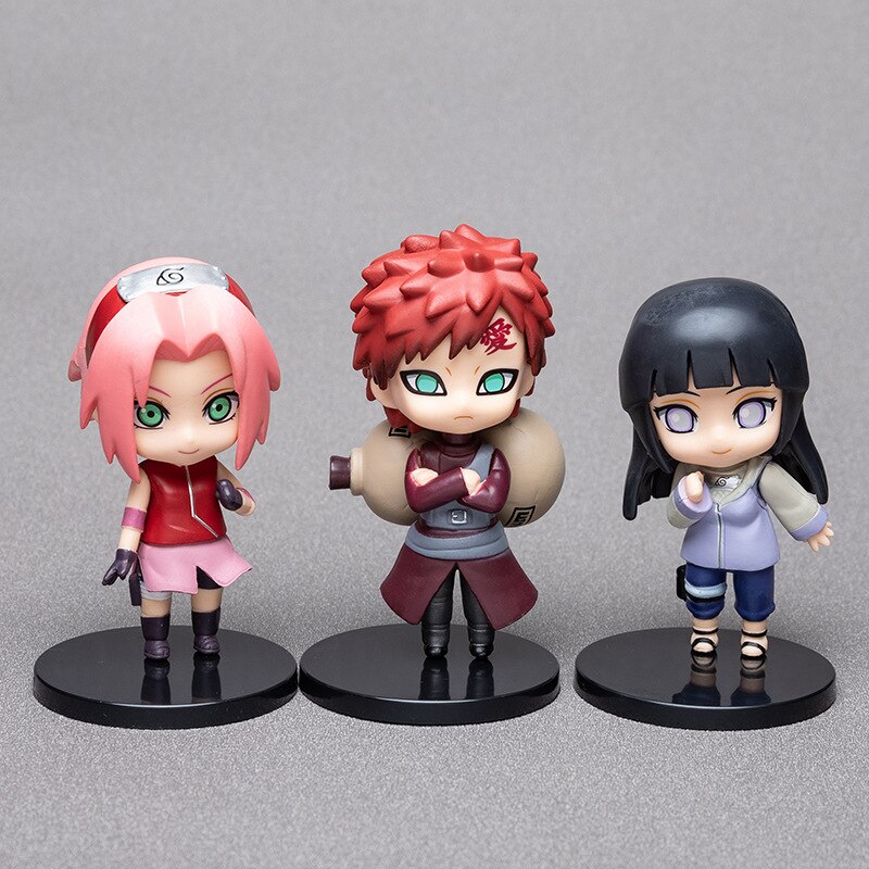 6pcs Orochimaru Hyuga Hinata Gaara Uchiha Sasuke Haruno Sakura Action Figure Model Doll Ornaments Cake Decoration