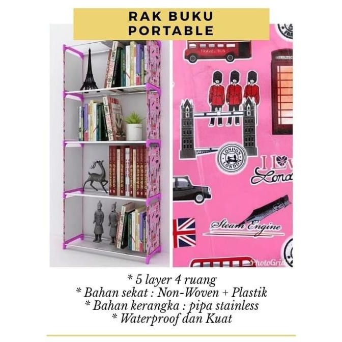 Rak buku single bookshelf book case self cabinet baju show Rak buku single bookshelf book case self cabinet baju show