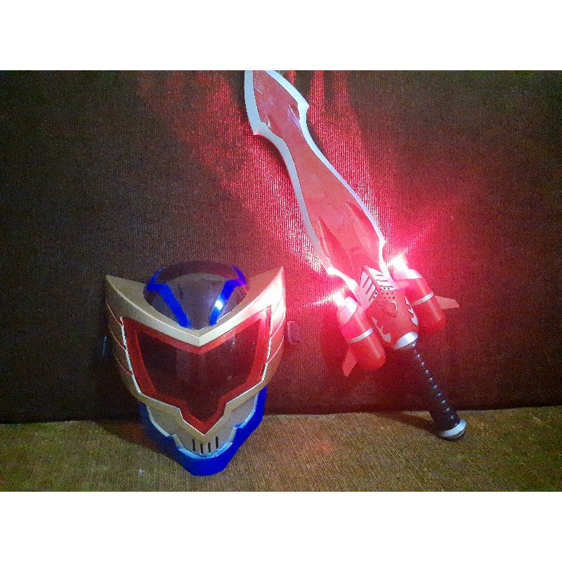satu set pedang & topeng Bima X pedang superhero nyala