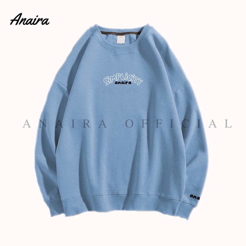 SIMPLICITY SWEATER CREWNECK WANITA OVERSIZE  ANAIRAOFFICIAL