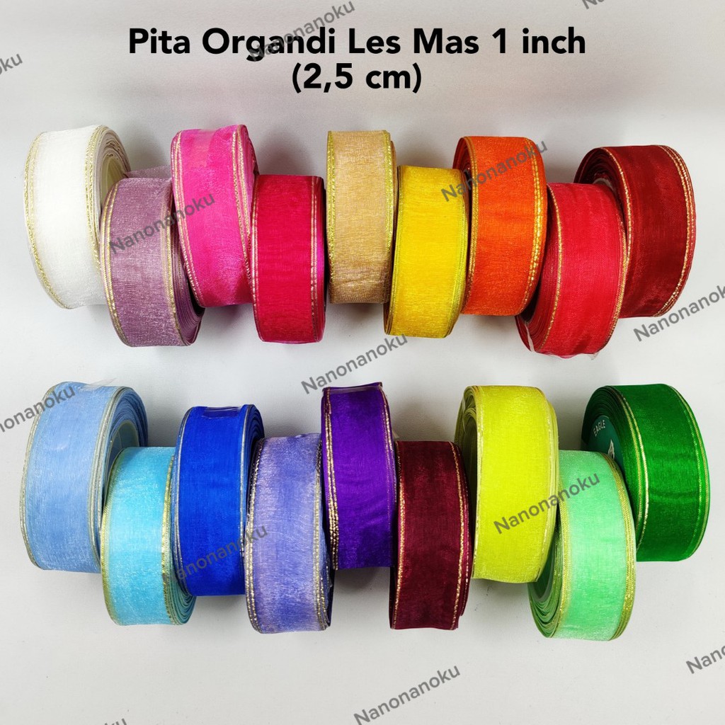 Pita Organdi 1 inch (2,5 cm) LES MAS Organza Per Gulung
