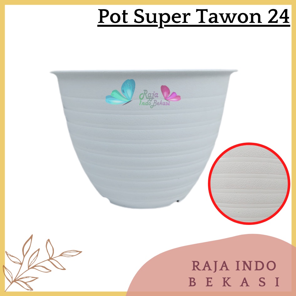 Sekarganes Pot Bunga Motif Tawon Putih