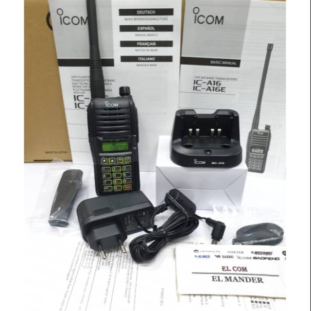 HT AIRBAND ICOM IC A16E VHF - HT ICOM IC-A16E AIRBAND VHF ORIGINAL