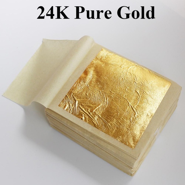 Edible Gold Leaf Bisa Dimakan 24k Sise 4 3cm 70 000 Isi 10 Sheets Shopee Indonesia 