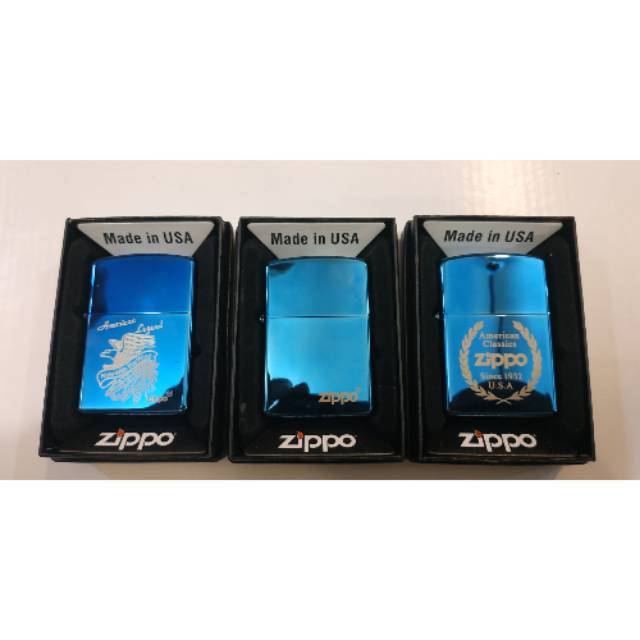 Zippo Blue Ice Grade Ori - Zippo Exclusive - Include Box Zippo - Kotak Zippo