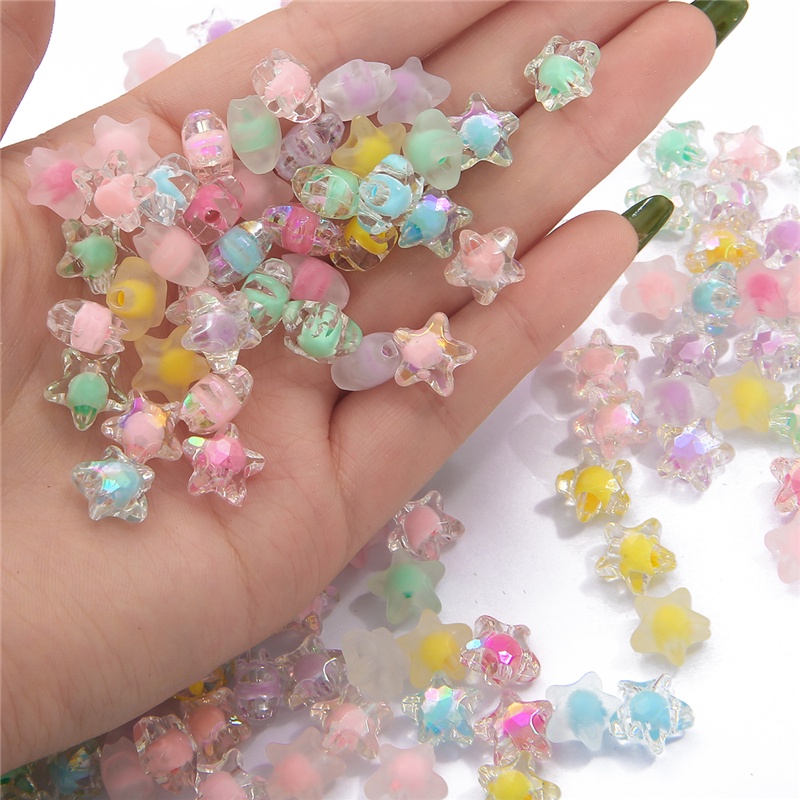 110 pcs Fashion Frosted Matte Permen Warna Plastik Akrilik Putaran Beads Untuk Gelang Kalung Anting-Anting Membuat DIY Perhiasan Temuan