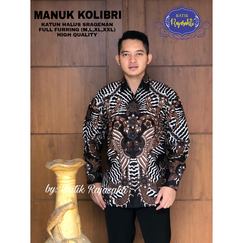 KOLIBRI RAJASAKTI KEMEJA BATIK SOLO PRIA LENGAN PANJANG LAPIS FURING ATASAN BATIK PREMIUM MODERN KATUN HALUS BAHUWIRYA  BANAMITRA BANAMITRA PUTIH BANGSAWAN BAYU PUTRA BERLIAN BIRU BHARATAYUDA BIMASENA BIRENDRA BIRU INDAH BRAHMAKERTA BRAHMAKERTA MERAH