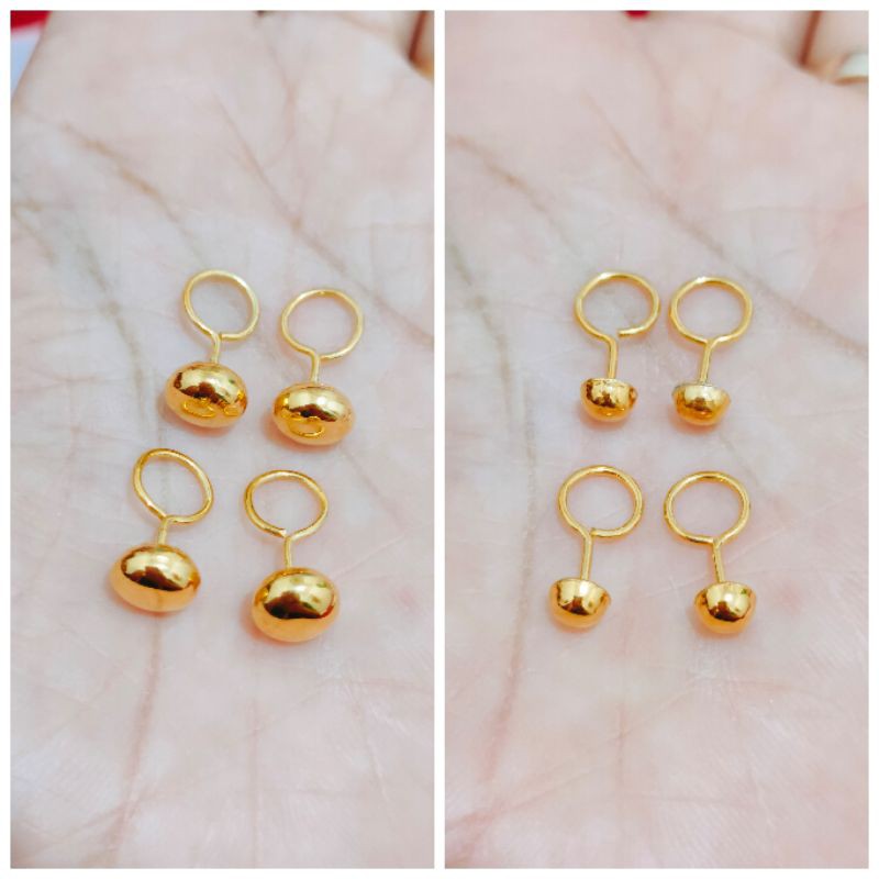 ANTING TOGE POLOS 0,5 GR &amp; 1 GR ( PERAK 925 ) LAPIS EMAS 24K