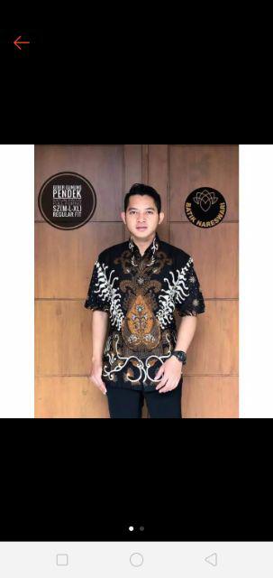 (1kg=5pcs) Kemeja Batik Lengan Pendek Batik Ori Nareswari Geber Lawas Batik Solo Seragam Batik Kerja