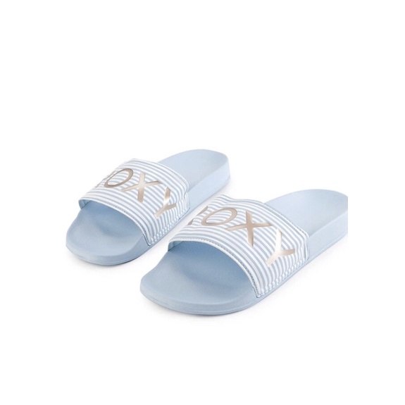 sandal roxy slipy slide nav blue gold