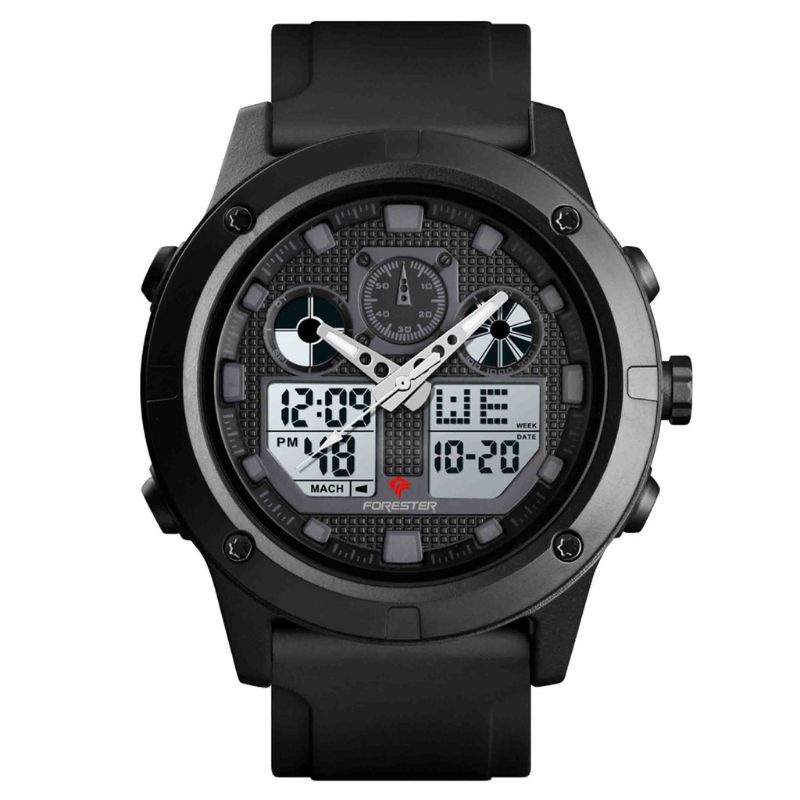 jam tangan analog + digital forester jtf 1017 original water resistensi