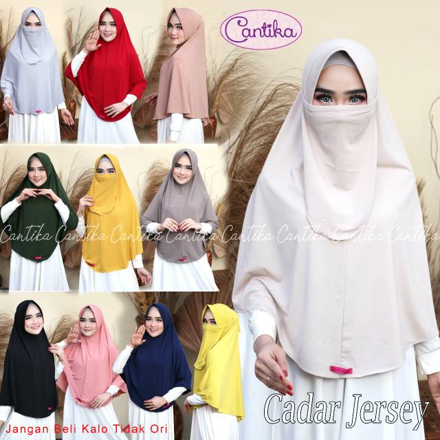 Hijab kekinian/set khimar cadar tali/jilbab cadar pet antem  niqab Ori cantika