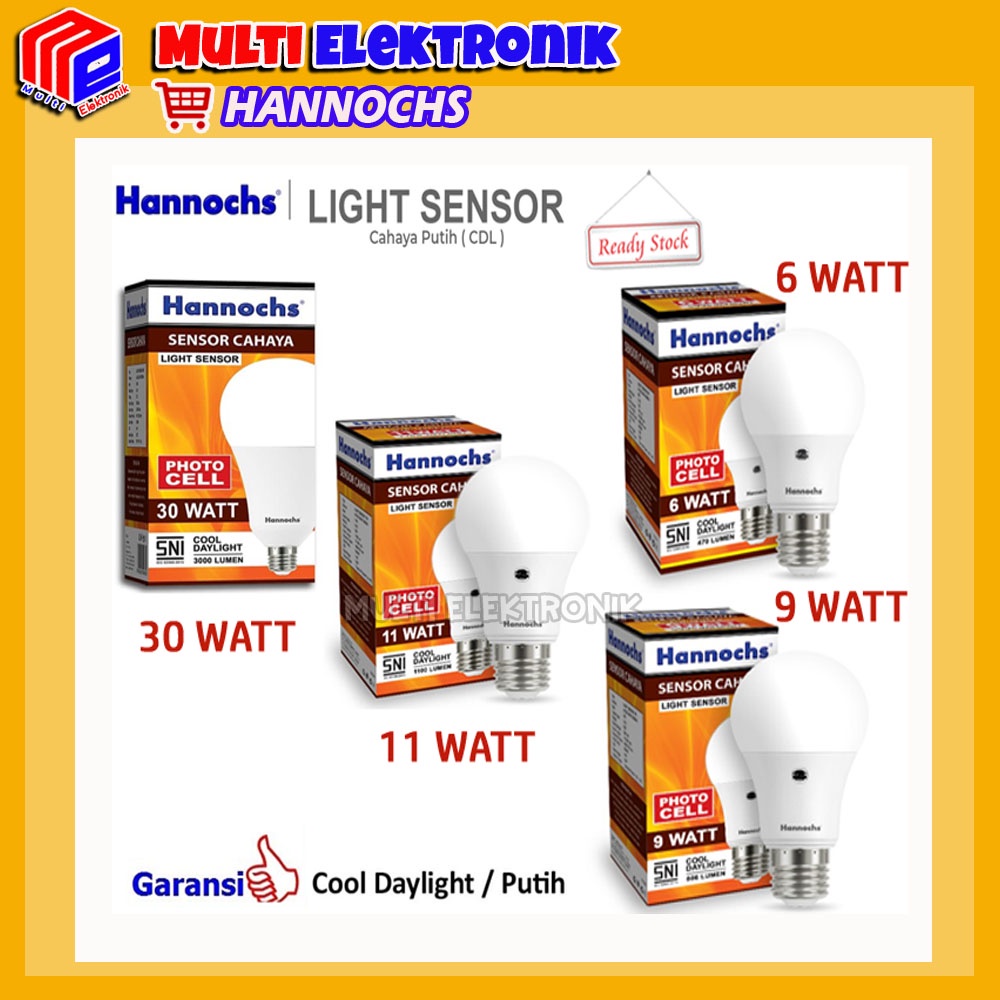 Hannochs Lampu LED Light Sensor / Sensor Cahaya Putih / Lampu Bohlam