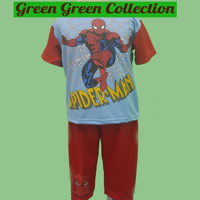 Piyama Kaos Anak Spiderman