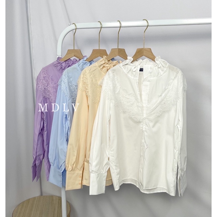 MDLV ~ 5702 GISELLA RUFLLE COLLAR SHIRT BLOUSE KOREA KEMEJA KOREA BLOUSE PREMIUM FASHION IMPORT